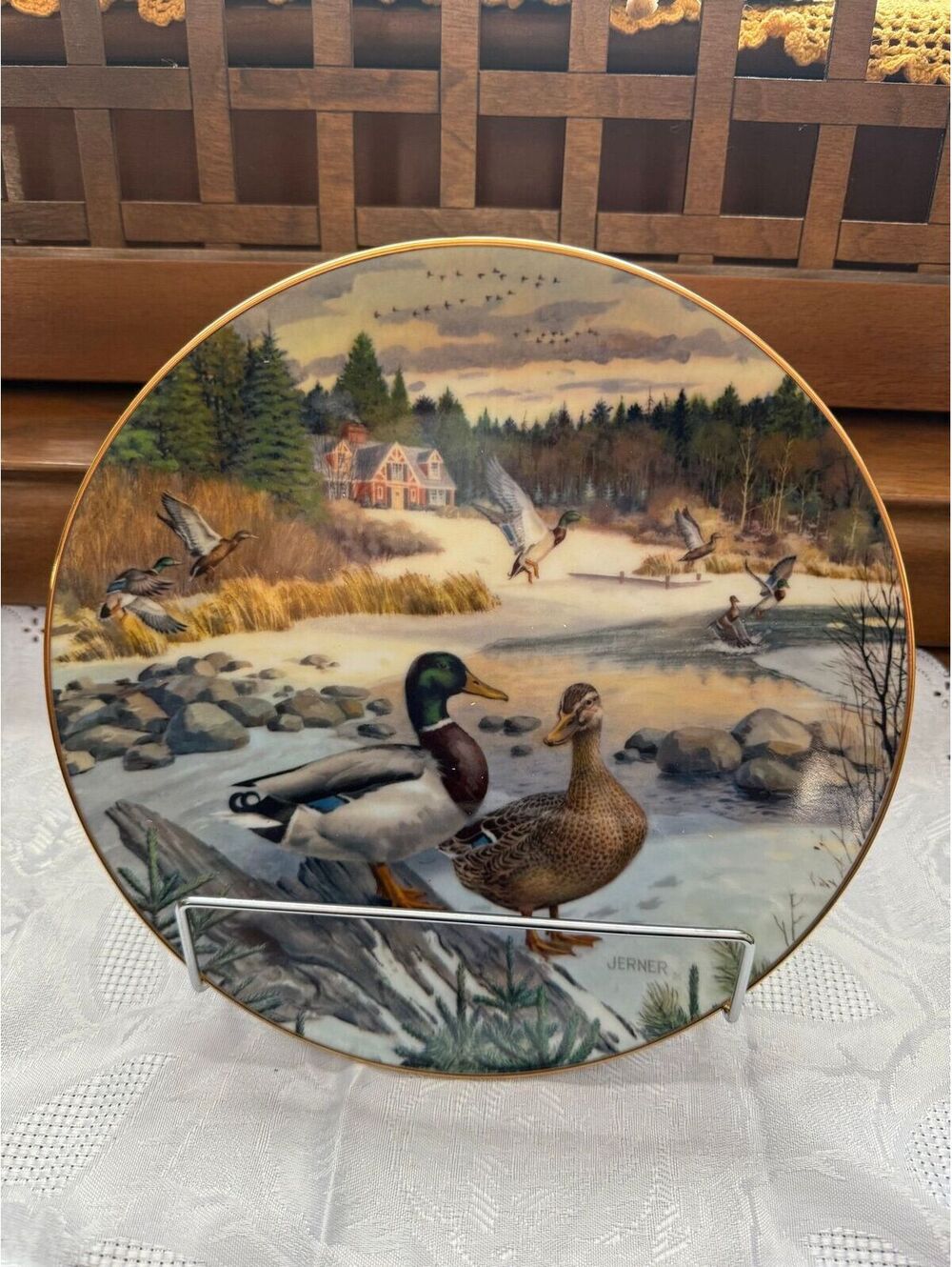 14.  1986 The Mallard Knowles 8 1/2 Inch Collector Plate with certificate.